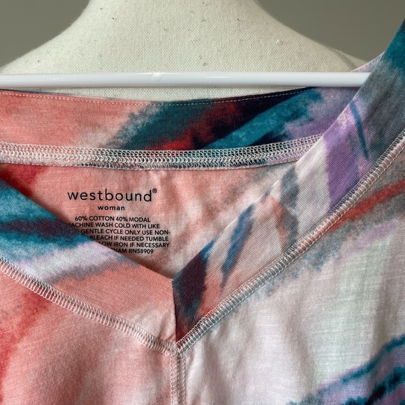 Westbound women's size 3X pull over top career casual paint brush v neck - Picture 11 of 13